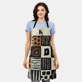 Custom Stylish Monogram African Mud Cloud Print Schürze (Getragen)