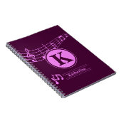 Custom Stylish Name Monogram Letter Music School Notizblock (Rechte Seite)