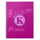 Custom Stylish Name Monogram Letter Music School Notizblock (Vorderseite)
