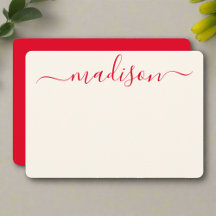 Custom Stylish Red Typografy Girly Initial Name