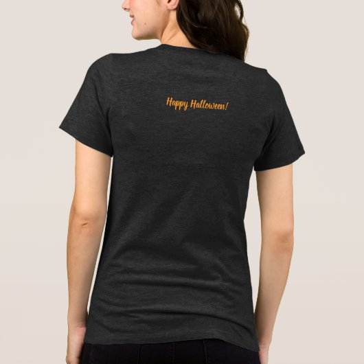 Custom Stylish Spooky Boo Halloween Tri-Blend Shirt (Rückseite)