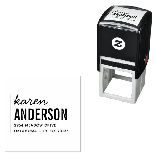 Custom Stylish Typografy Rücksendeadresse Permastempel (Beispiel)