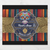 Custom Sugar Skull Mexican Cinco de Mayo Bierflaschenetikett (Einzelnes Label)