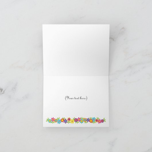 Custom Sugar Skulls and Flowers Note Card Karte (Innenseite)