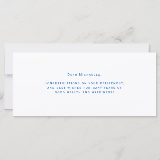 Custom Summer Beach Blue White Happy Retirement (Rückseite)