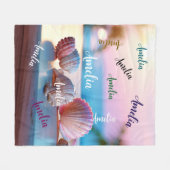 Custom Summer Beach Elegant Fleecedecke (Vorderseite (Horizontal))