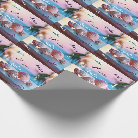 Custom Summer Beach Elegant Geschenkpapier (Ecke)