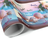 Custom Summer Beach Elegant Geschenkpapier (Rolleneckpunkt)