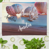 Custom Summer Beach Elegant Geschirrtuch (Gefaltet)