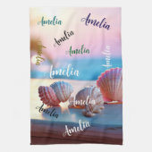 Custom Summer Beach Elegant Geschirrtuch (Vertikal)