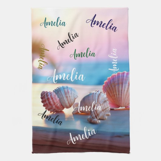 Custom Summer Beach Elegant Geschirrtuch (Vertikal)