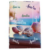 Custom Summer Beach Elegant Mittlere Geschenktüte (Vorderseite)