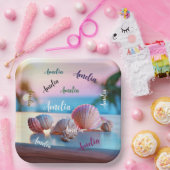 Custom Summer Beach Elegant Pappteller (Party)