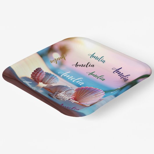 Custom Summer Beach Elegant Pappteller (Gewinkelt)