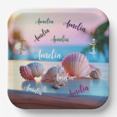 Custom Summer Beach Elegant Pappteller (Vorderseite)