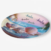 Custom Summer Beach Elegant Pappteller (Schrägansicht)