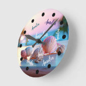 Custom Summer Beach Elegant Runde Wanduhr (Winkel)
