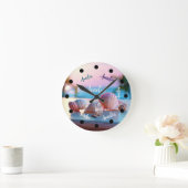 Custom Summer Beach Elegant Runde Wanduhr (Zuhause)