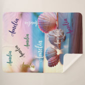 Custom Summer Beach Elegant Sherpadecke (Vorderseite (Horizontal))