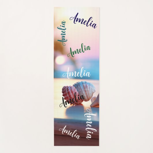 Custom Summer Beach Elegant Yogamatte (Vorderseite)