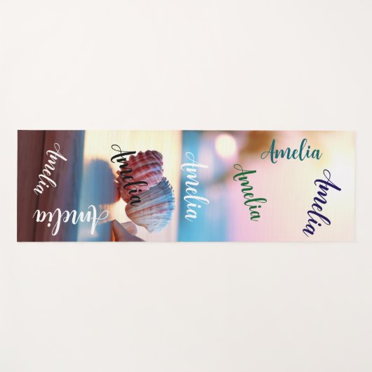 Custom Summer Beach Elegant Yogamatte (Vorderseite (Horizontal))