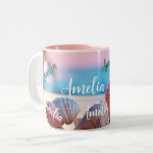 Custom Summer Beach Elegant Zweifarbige Tasse (Vorderseite Links)