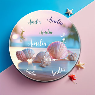 Custom Summer Beach Eleganter Sandstone Getränkeuntersetzer