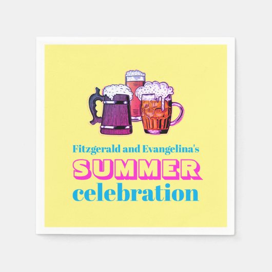 Custom Summer Beer Paper Serviette (Vorderseite)