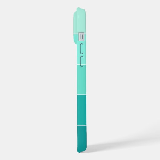 Custom Summer Blue Aqua Ocean Türkis Streifen iPhone Hülle (Linke Seite)