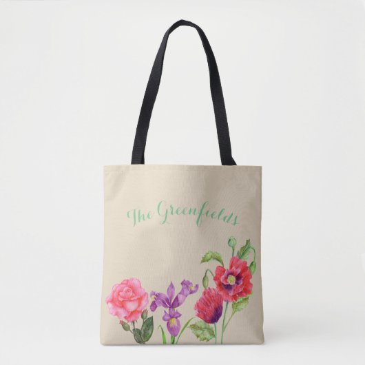 Custom Summer Blume Totbeutel Tasche (Vorderseite)