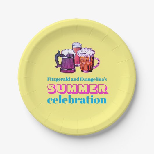 Custom Summer Celebration BIERS Pappteller (Vorderseite)