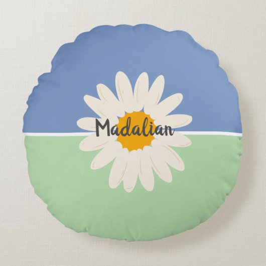 Custom summer colorful two tones background girly rundes kissen (Vorderseite)