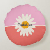 Custom summer colorful two tones background girly rundes kissen (Rückseite)