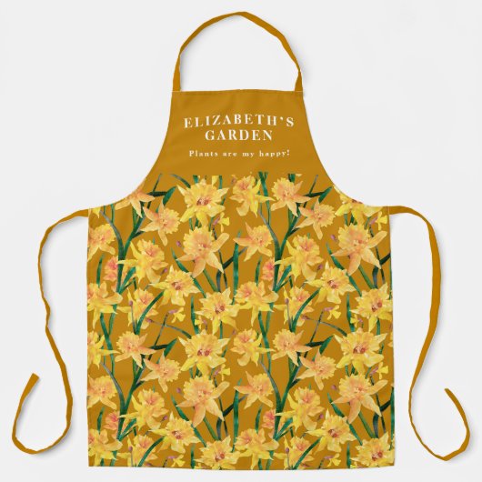 Custom Summer Daffodil Muster Schürze (Vorderseite)