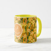 Custom Summer Daffodil Muster Tasse (VorderseiteRechts)