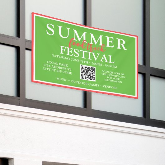 Custom Summer Food Truck Festival Event Banner (Äußeres Gebäude)