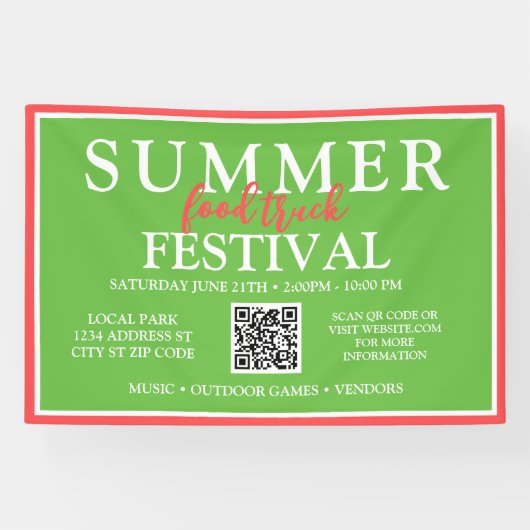Custom Summer Food Truck Festival Event Banner (Horizontal)