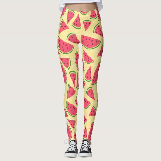 Custom, Summer fun Retro-Stil Wassermelone Muster, Leggings (Vorderseite)