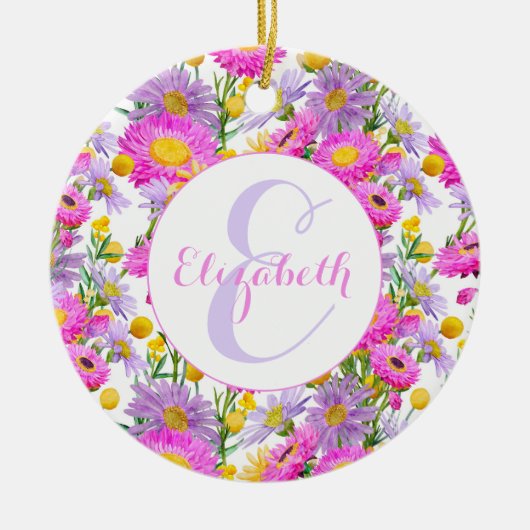 Custom Summer Hütte Garden White Keramik Ornament (Vorne)