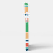 Custom Summer Orange Dark Blue Green Stripes iPhone Hülle (Linke Seite)