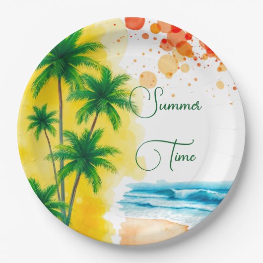 Custom Summer Party design Pappteller (Vorderseite)
