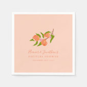 Custom Summer Peach Fruit Boho Paare Dusche Serviette (Vorderseite)