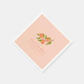Custom Summer Peach Fruit Boho Paare Dusche Serviette (Ecke)
