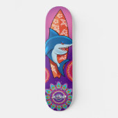 Custom Summer shark surf mandala Skateboard (Vorderseite)
