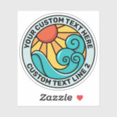 Custom Sun and Surf Sticker - ReiseSouvenir (Blatt)