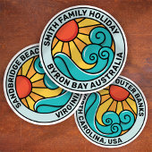 Custom Sun and Surf Sticker - ReiseSouvenir