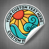 Custom Sun and Surf Sticker - ReiseSouvenir