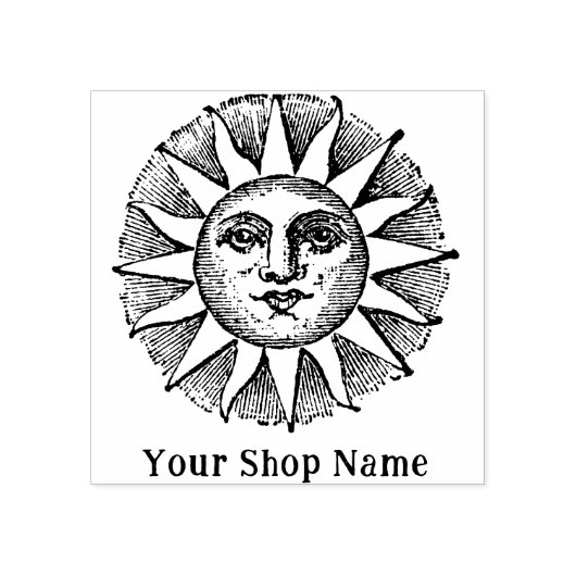 Custom Sun Burst Rustikales Kleinunternehmen Gummistempel (Prägung)