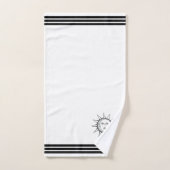 Custom Sun Moon & Three Black Strips on White Badhandtuch Set (Handtuch)