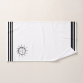 Custom Sun Moon & Three Black Strips on White Badhandtuch Set (Handtuch)